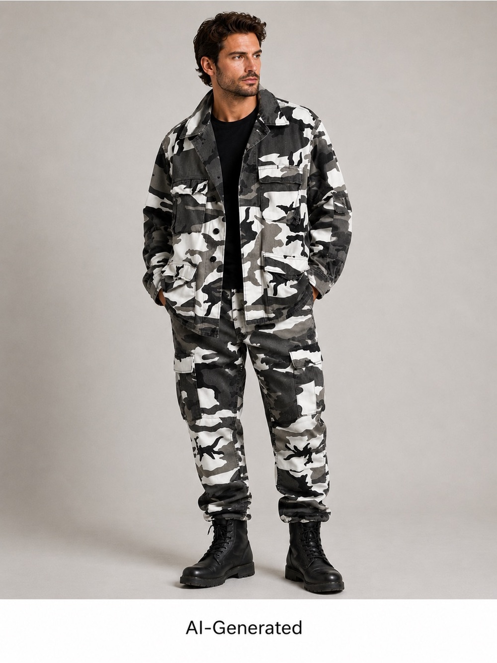 Combat Coat & Trousers Winter Camo Snow Camouflage Mens Army Small